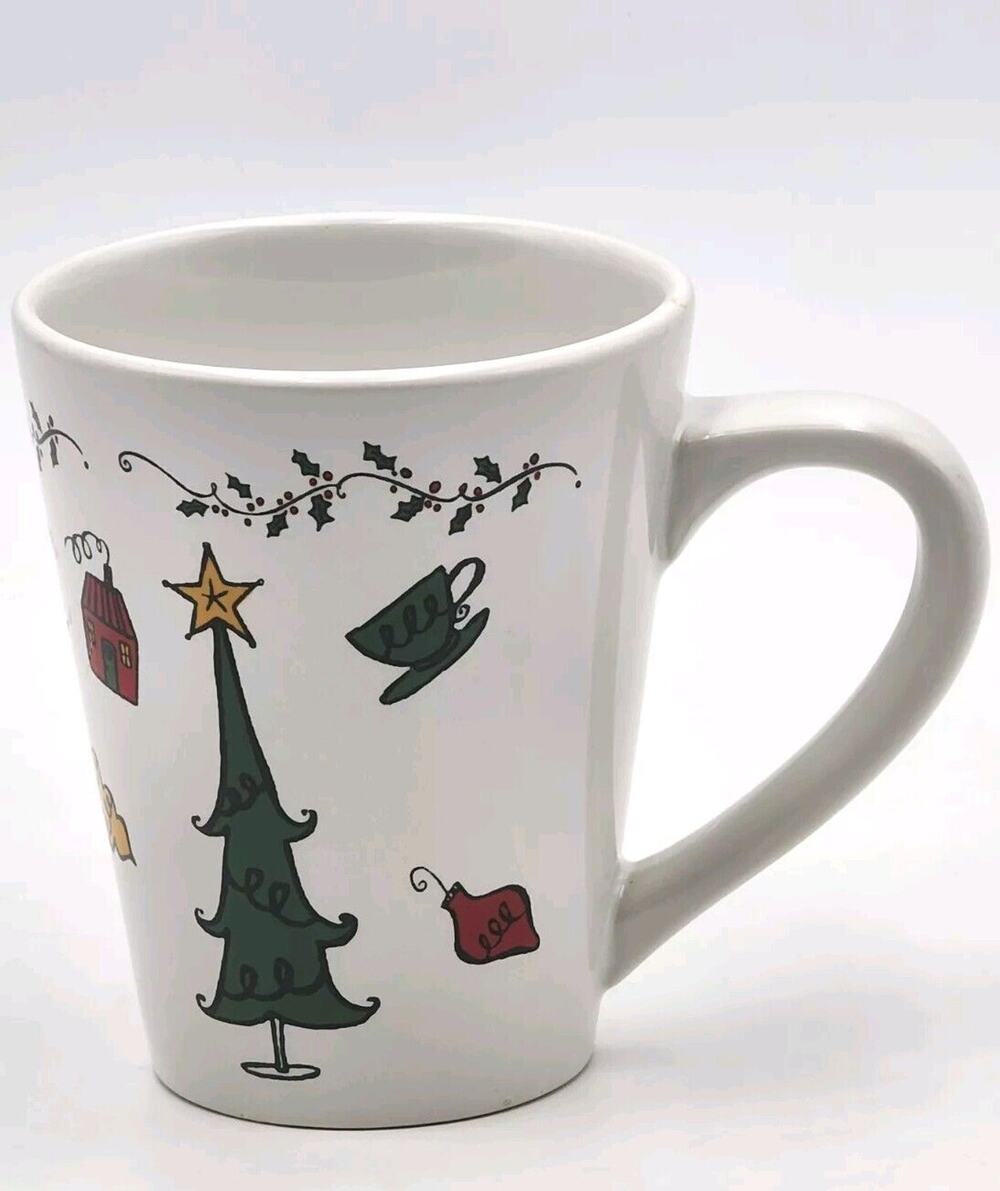 Starbucks Christmas Coffee Mug Rare Vintage 2000 Christmas Tree & Ornaments